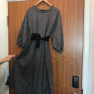 Dark Grey Rayon MIDI dress